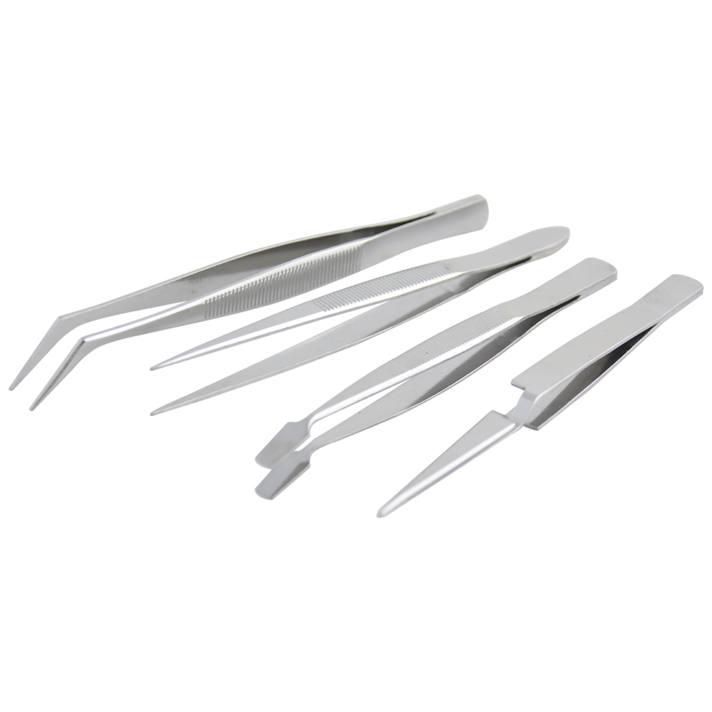 Juego de 4 pinzas de presición tipo tweezer Surtek