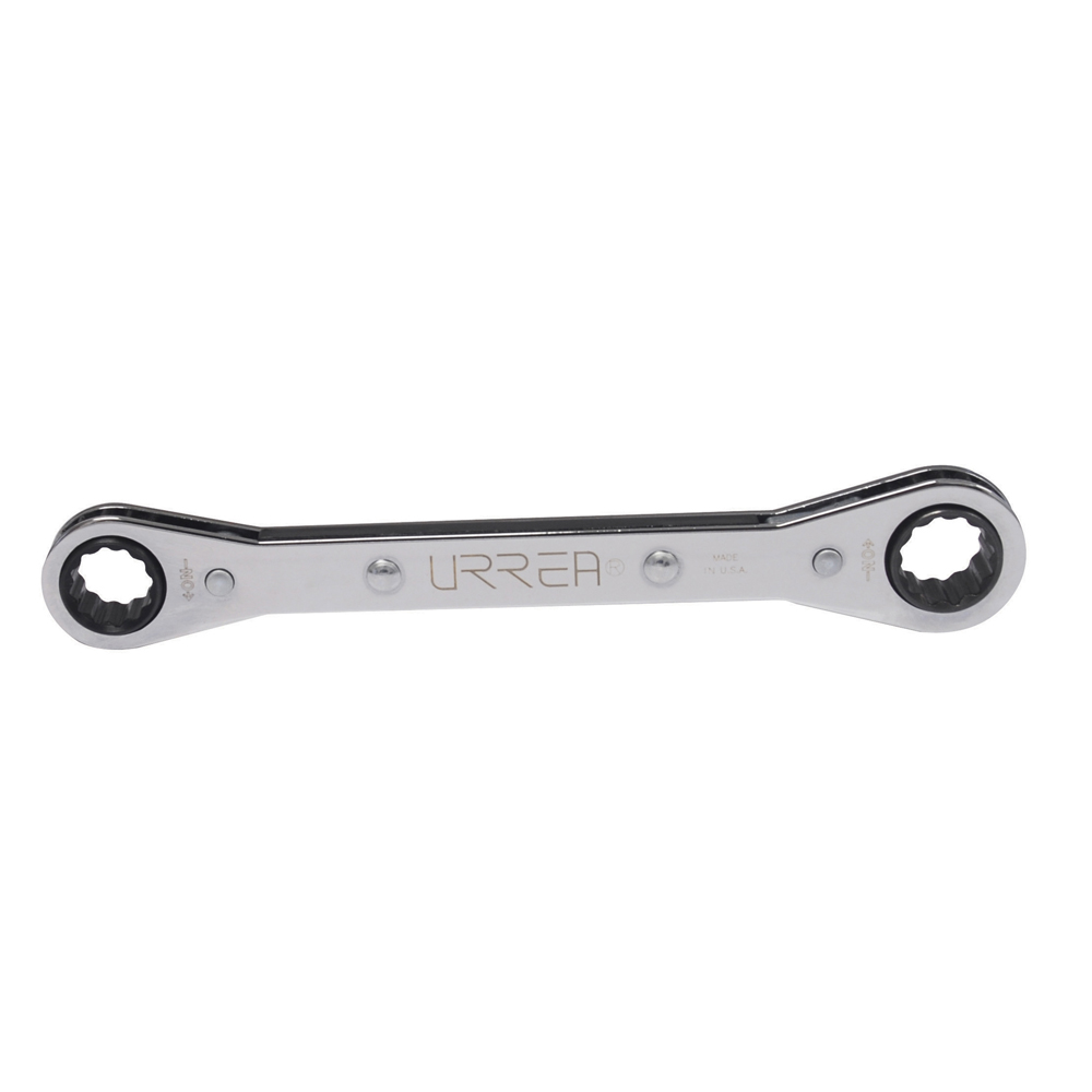 Llave de estrías pulido espejo plana de matraca en pulgadas, 12 puntas, 5/8" x 3/4" Urrea