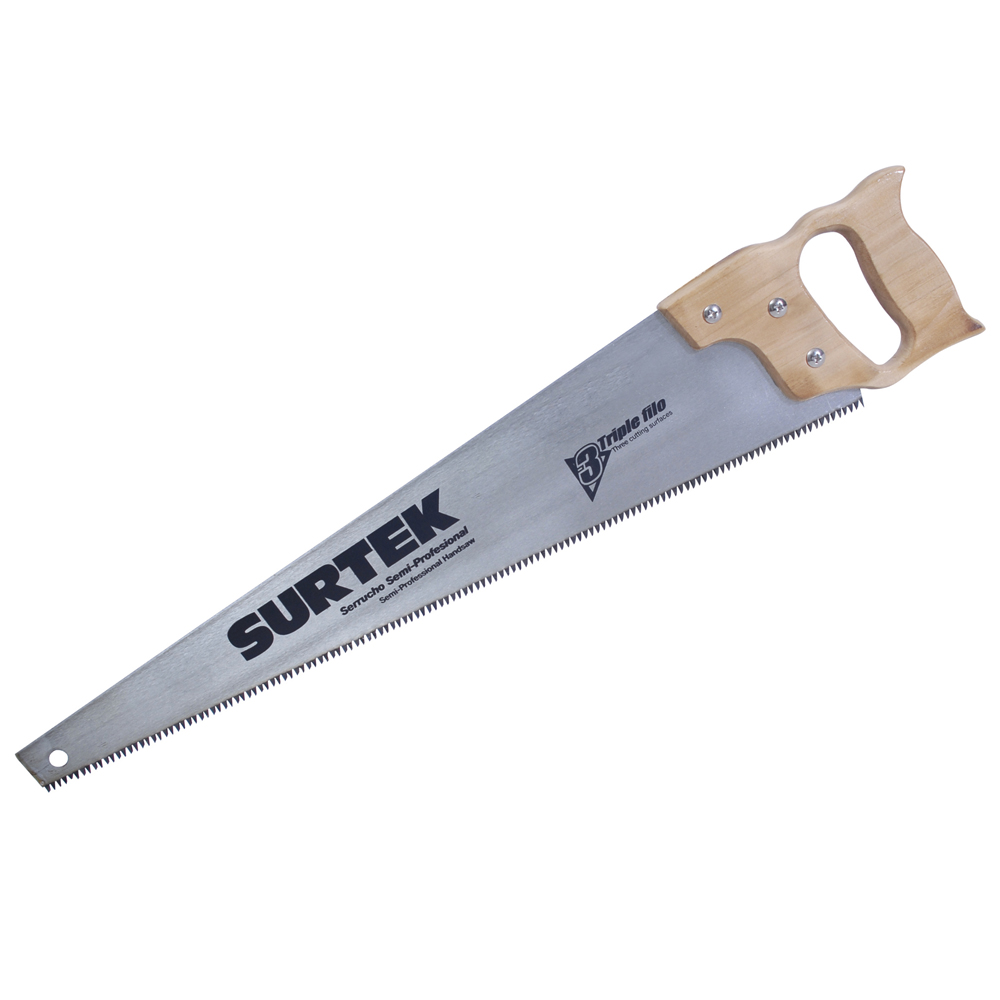 Serrucho con mango de madera triple filo 24" Surtek