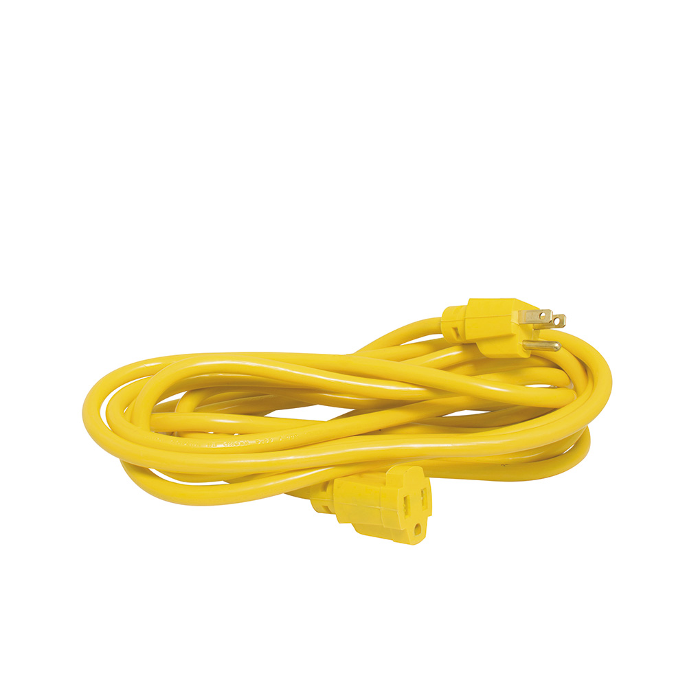 Extension eléctrica de uso rudo aterrizada color amarillo, 7.6 m Surtek