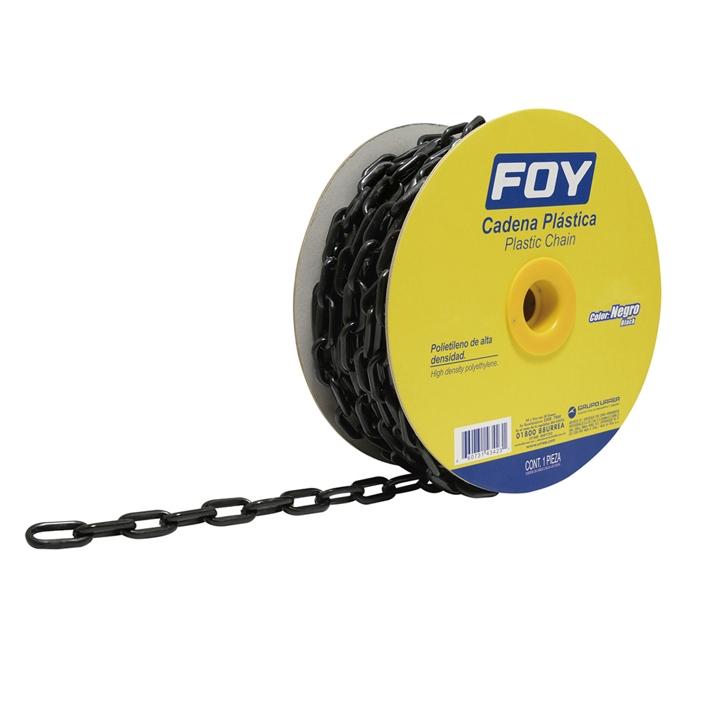 Cadena plástica calibre 3 mm de 50 m color negro Foy