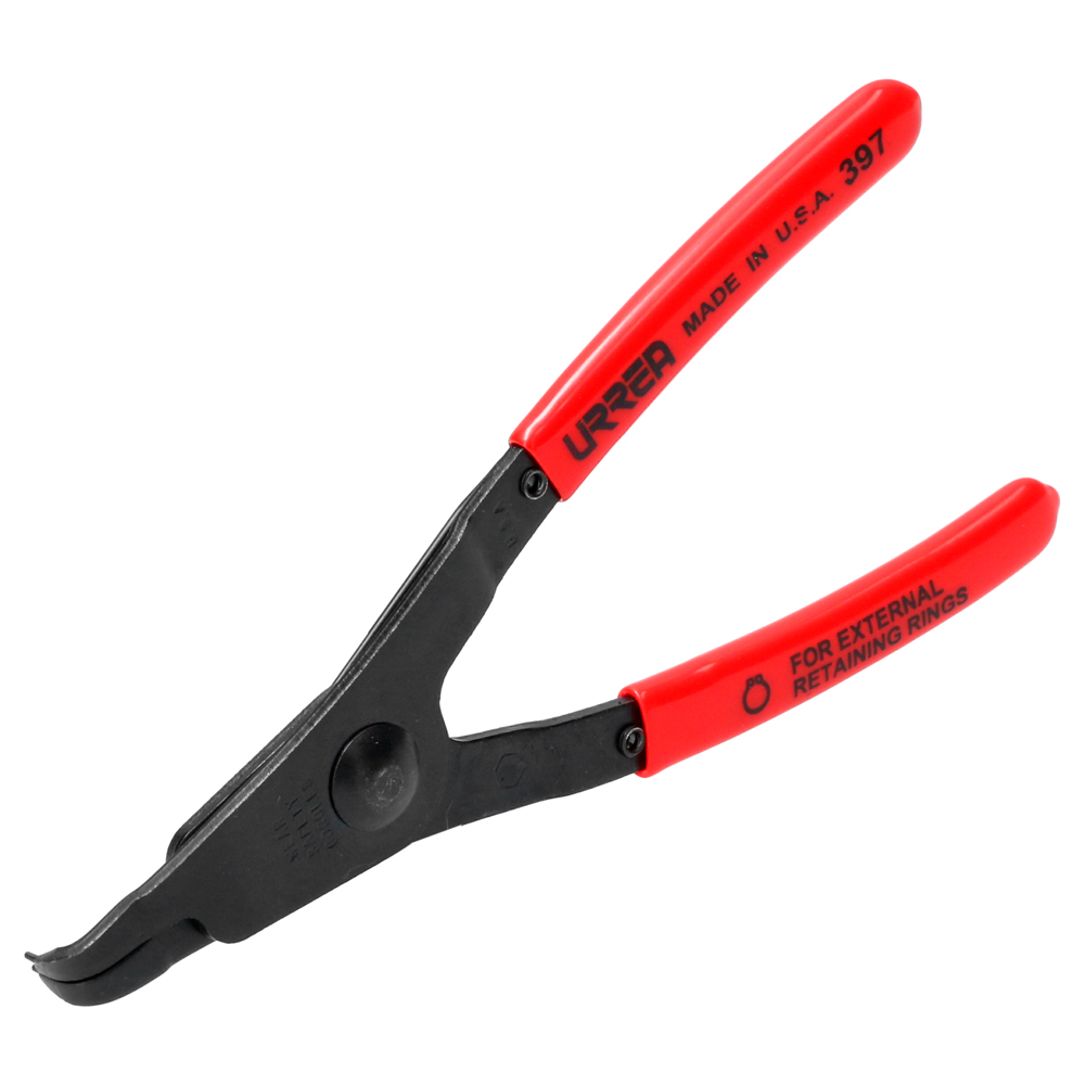 Pinza con mango rubber grip para anillos de retención fijas tipo externo ángulo de 90° Urrea