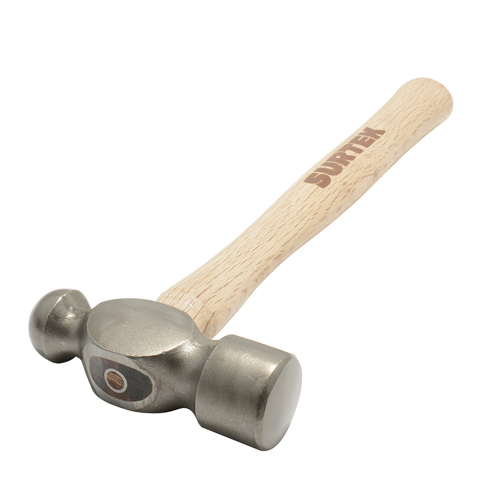 Martillo pulido de bola con mango de madera de 13", 8 oz Surtek