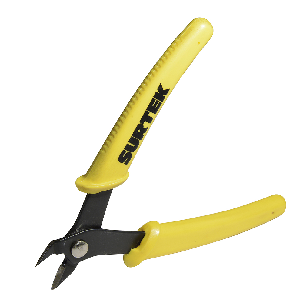 Mini pinza con mango bimaterial para electrónica de 5", corte diagonal Surtek