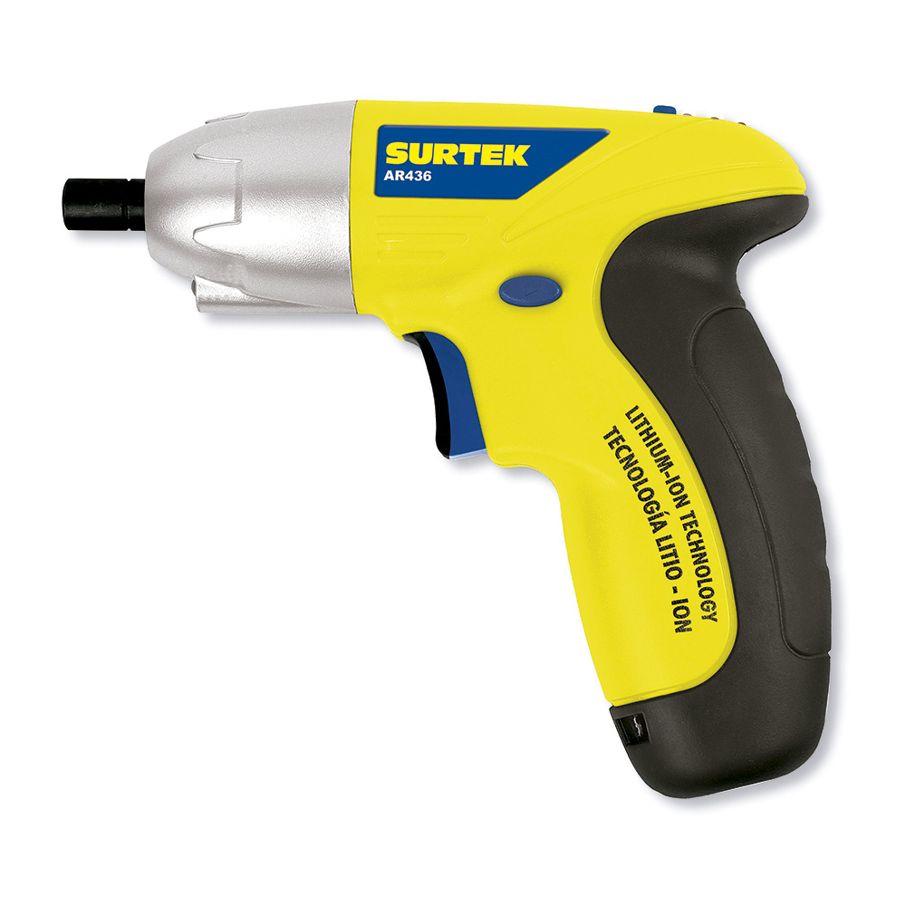 Destornillador eléctrico de 1/4" 3.6V uso profesional, recargable Surtek