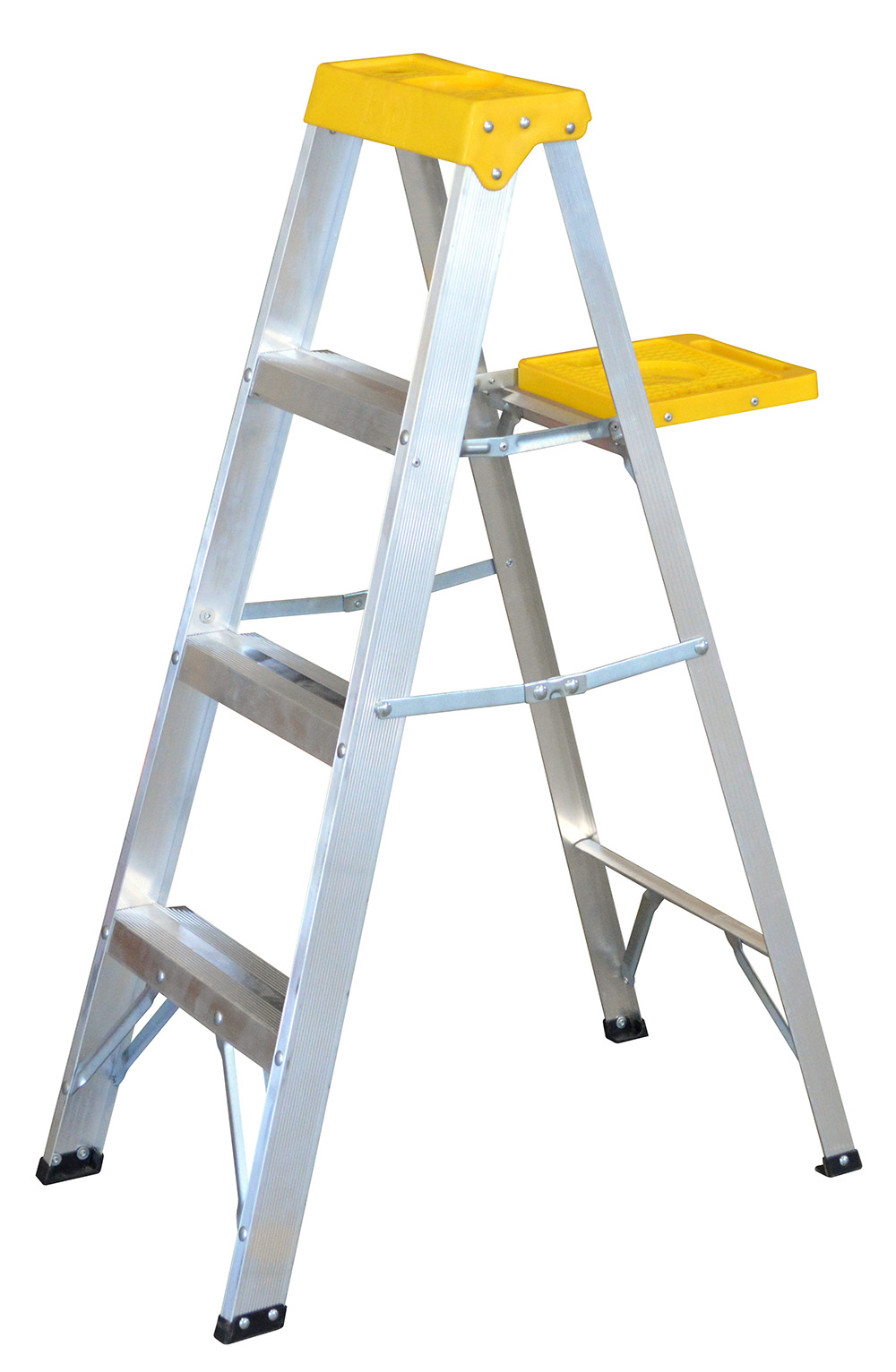 Escalera de tijera tipo 3 de aluminio y tapa plástica con 3 peldaños Surtek
