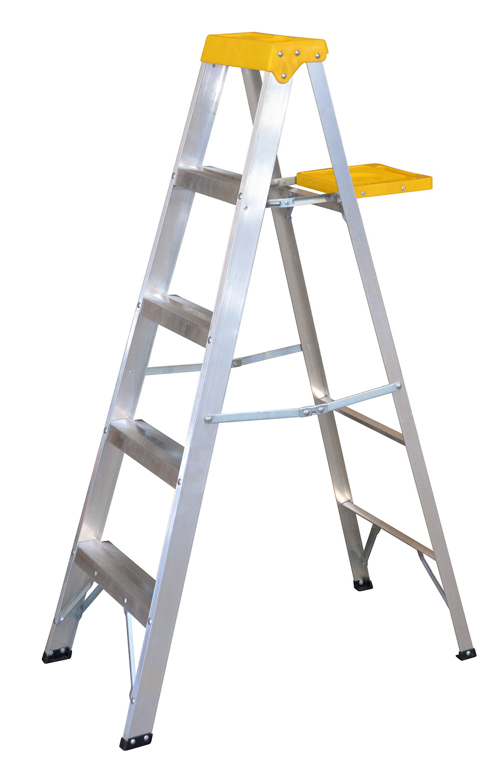 Escalera de tijera tipo 3 de aluminio y tapa plástica con 4 peldaños Surtek