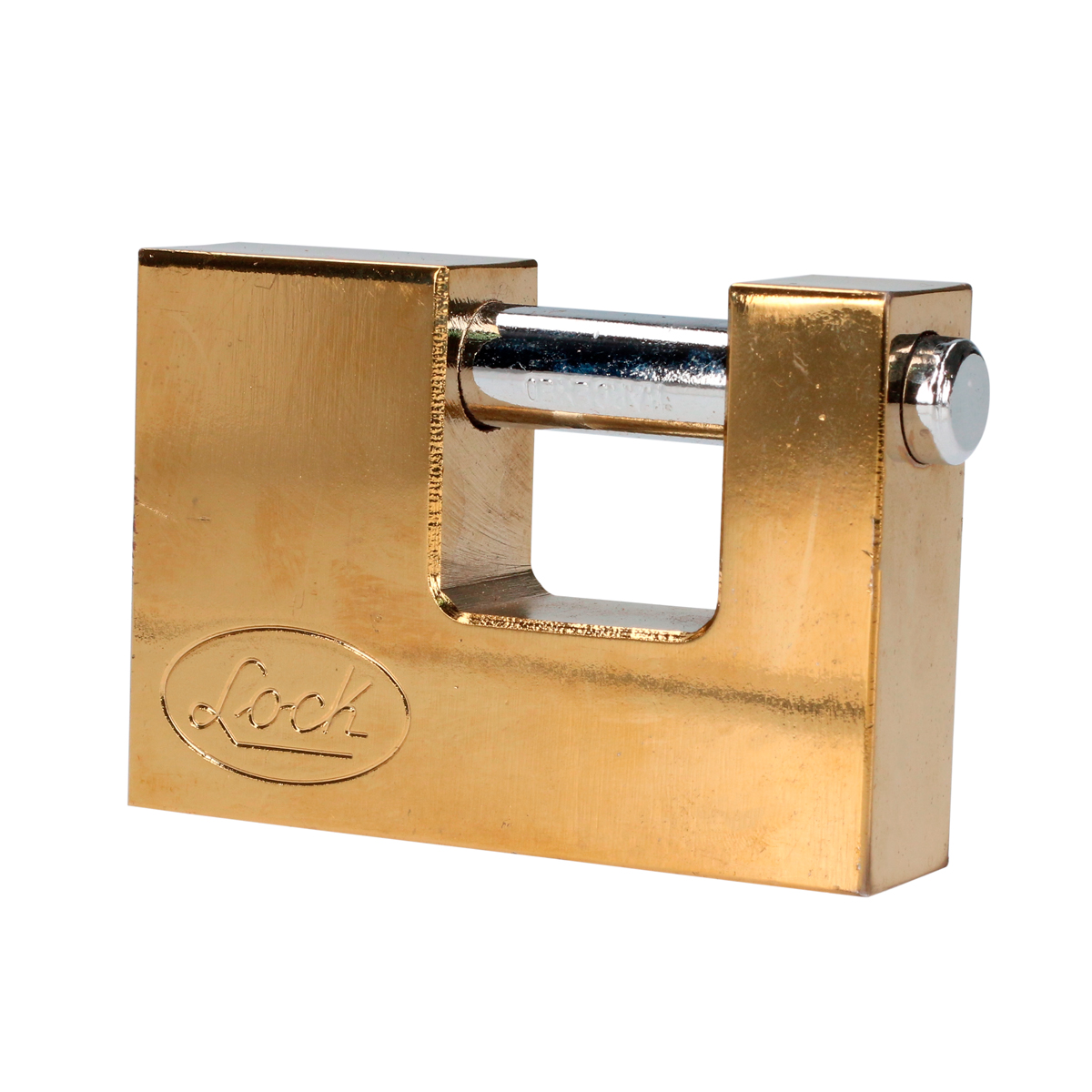 Candado de acero para cortina 80 mm, latón brillante, llave estándar Lock
