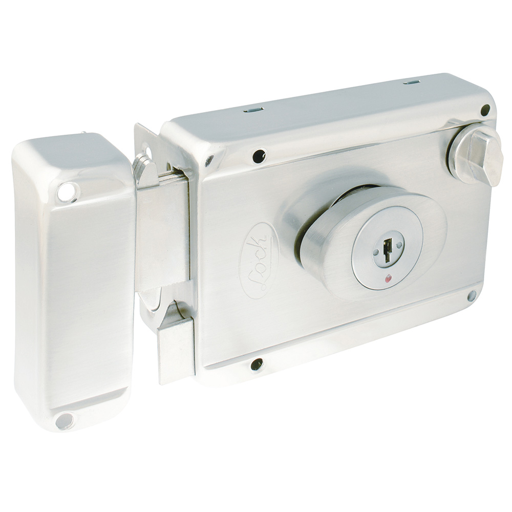 Cerradura sobreponer función ancla, acero inoxidable, llave de puntos, en caja Lock