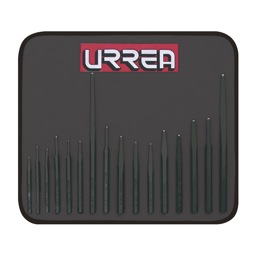 Juego de puntos, punzones y botadores, 16 piezas Urrea